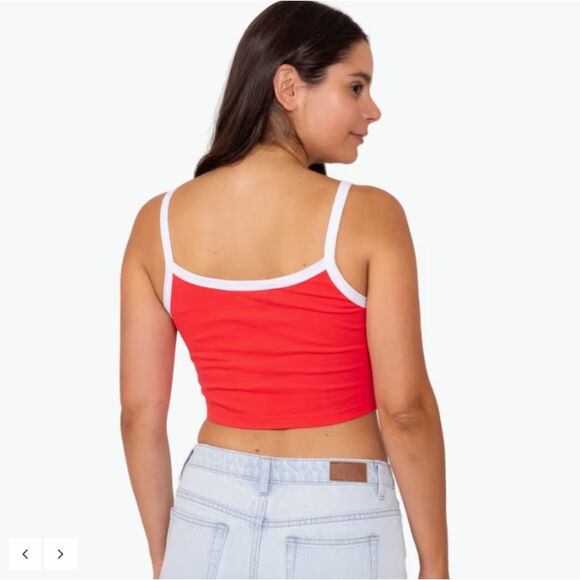 Rusty Lucy Contrast Stitch Baby Crop Tank - Cayenne XL - Picture 2 of 4